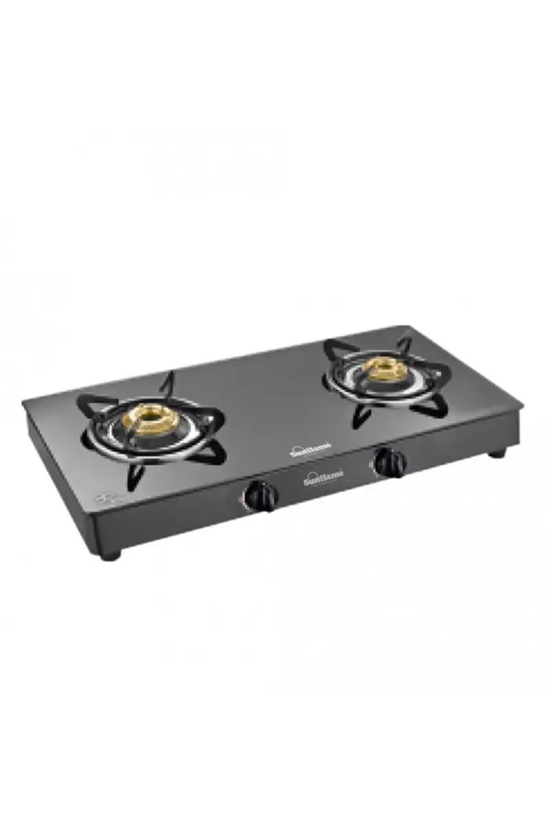 Sunflame Prime 2 Burner Toughened Glasstop Gas Stove | Gas Cooktop (Black) - image 1