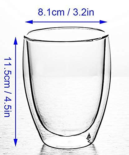 Modern-Depo Double Wall Glass Coffee Mugs – Set of 2 (350ML / 12oz) - image 2
