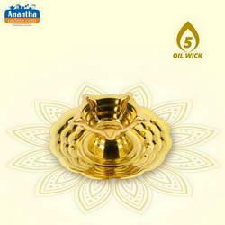 BRASS AGAL FIVE STAR DEEPAM W/PLATE NO.1 - image 1