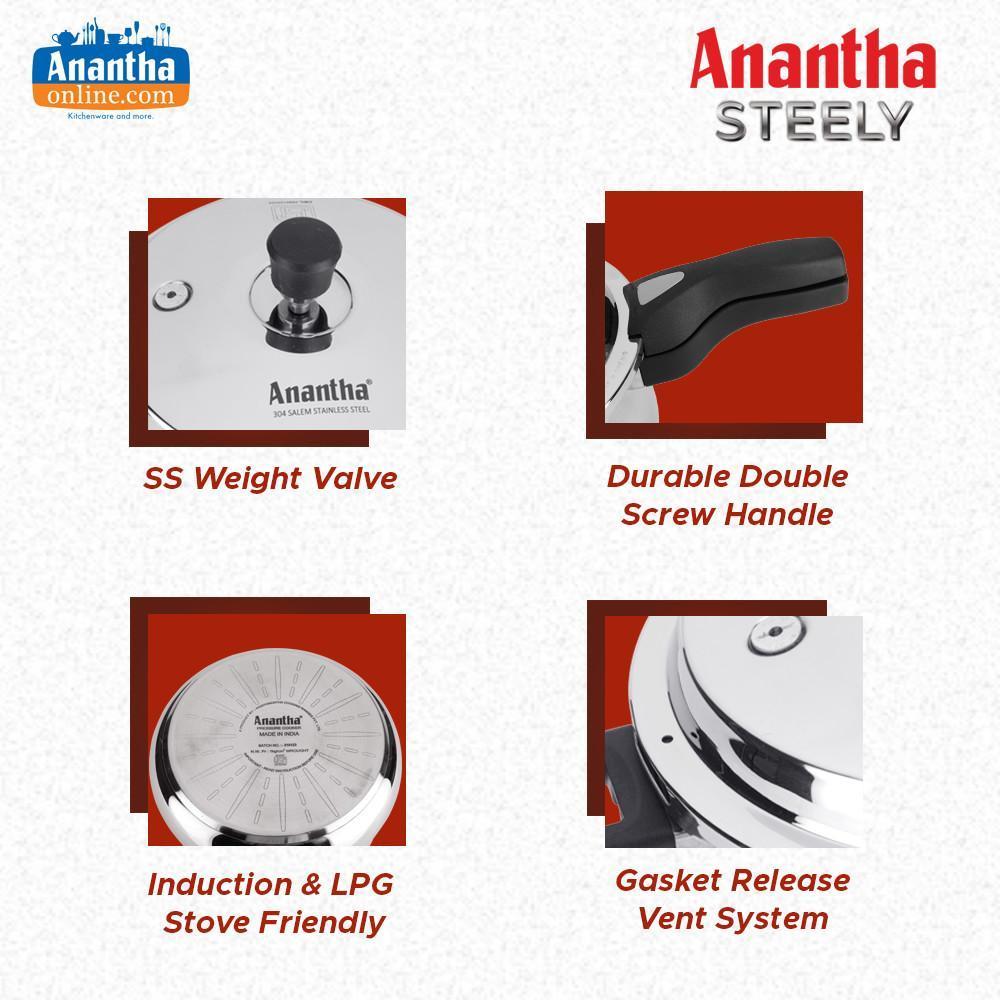ANANTHA SS STEELY HANDI COOKER 2.5 LITRES - image 3