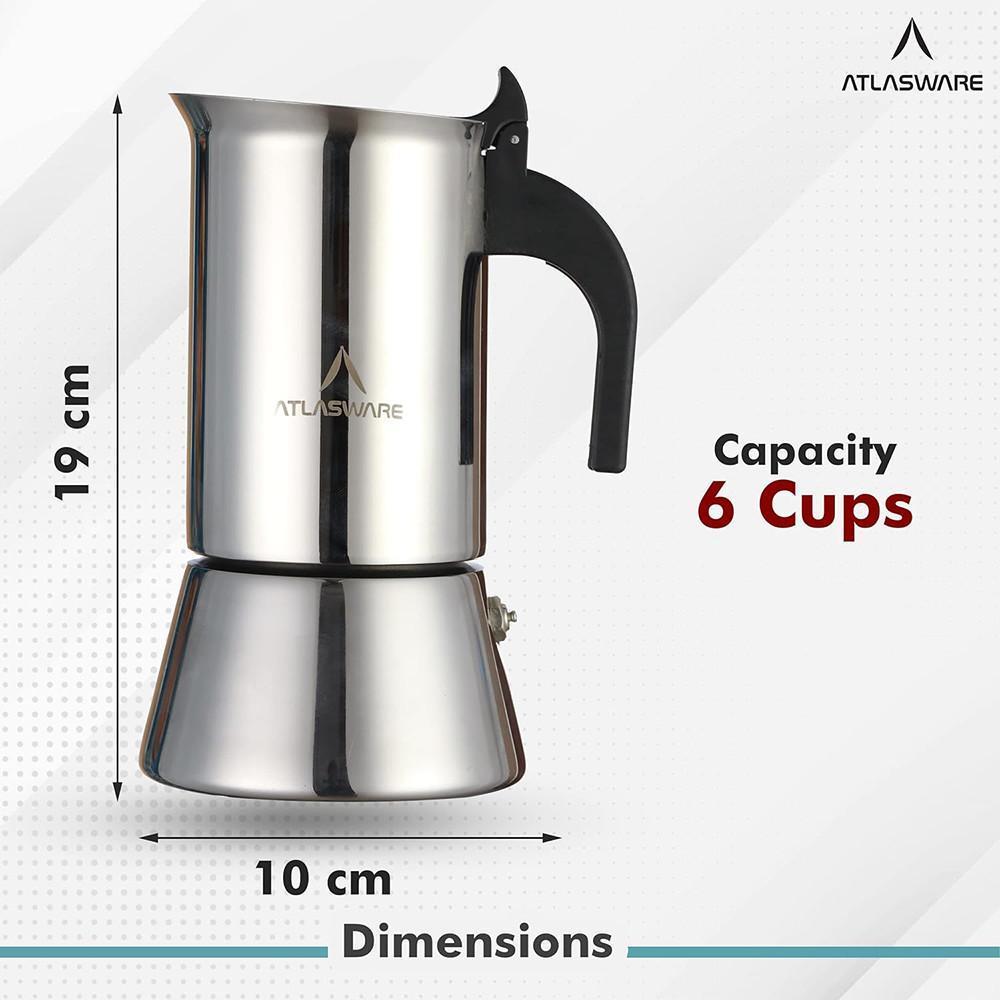 ATLASWARE SS COFFEE MAKER MOCHA 6 CUP - image 2