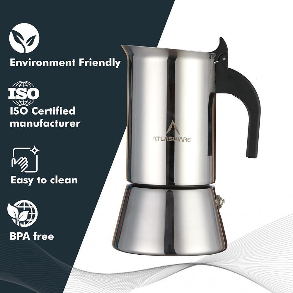 ATLASWARE SS COFFEE MAKER MOCHA 6 CUP - image 1