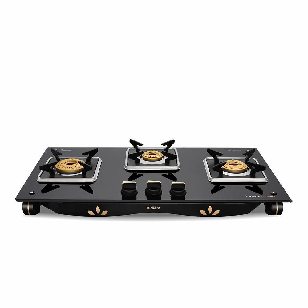 VIDIEM LPG STOVE GLASS TOP 3 BURNER AIR GOLD - image 4