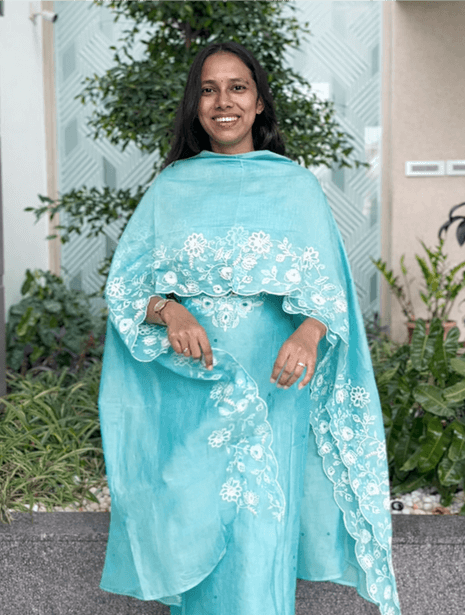 Chanderi Salwar Blue - image 1