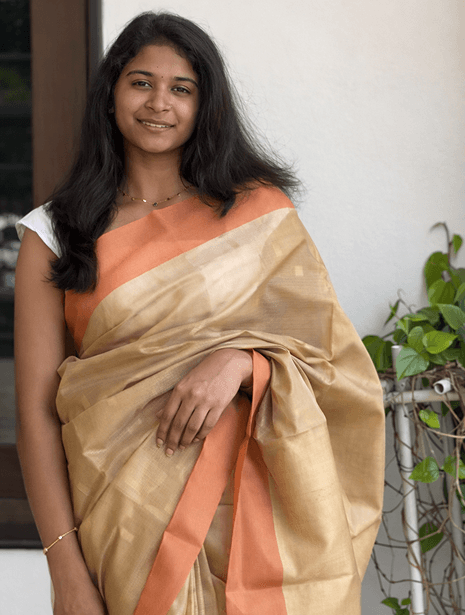 Silk Cotton Saree (Beige) - image 1