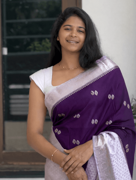 Silk Cotton Saree (Purple) - image 1