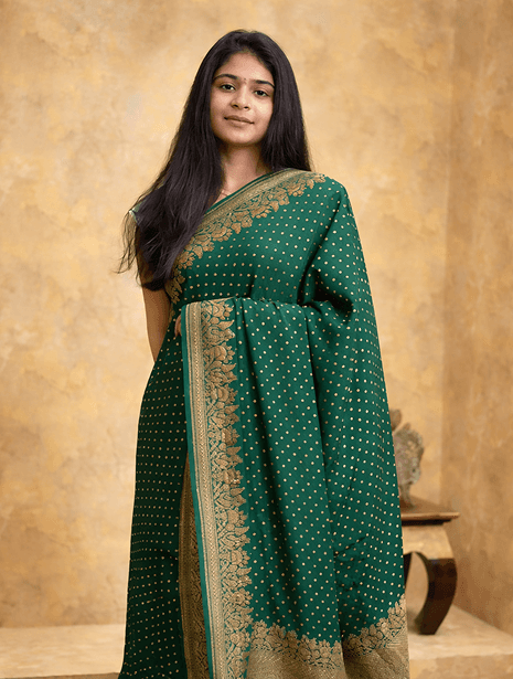 Pure Georgette Saree (Green) - image 1