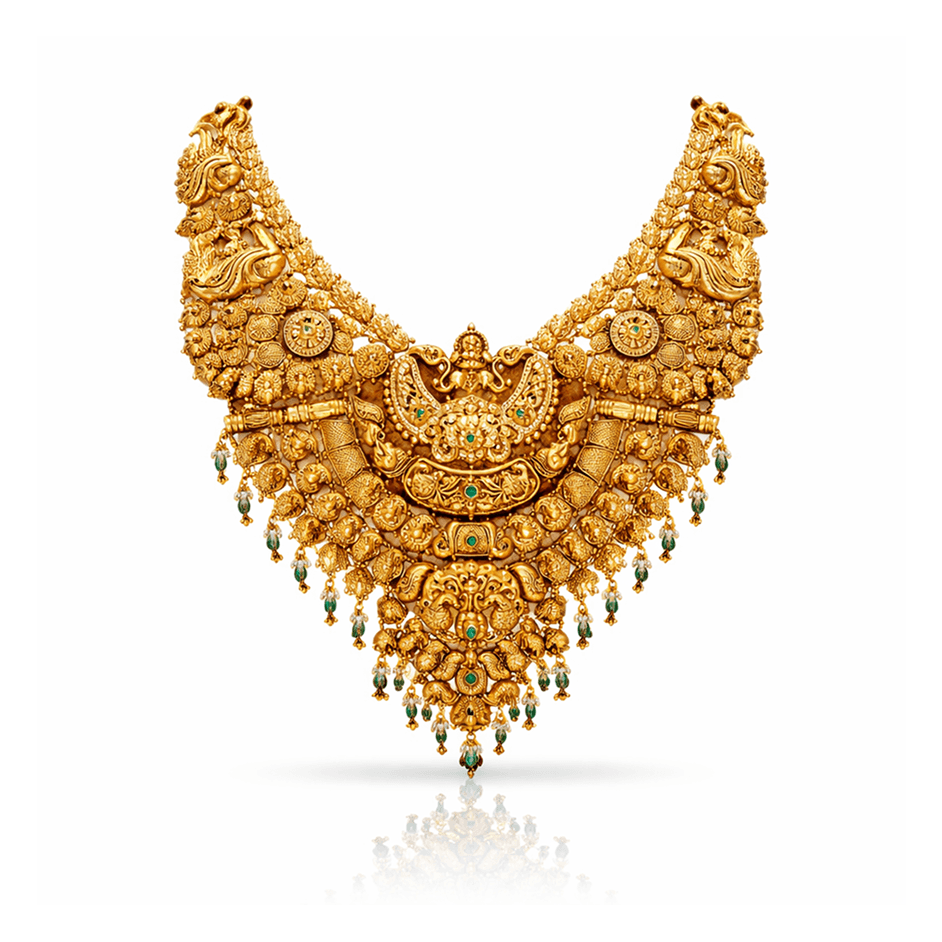 Antique Gold Nakshi Bridal Choker Necklace - image 1