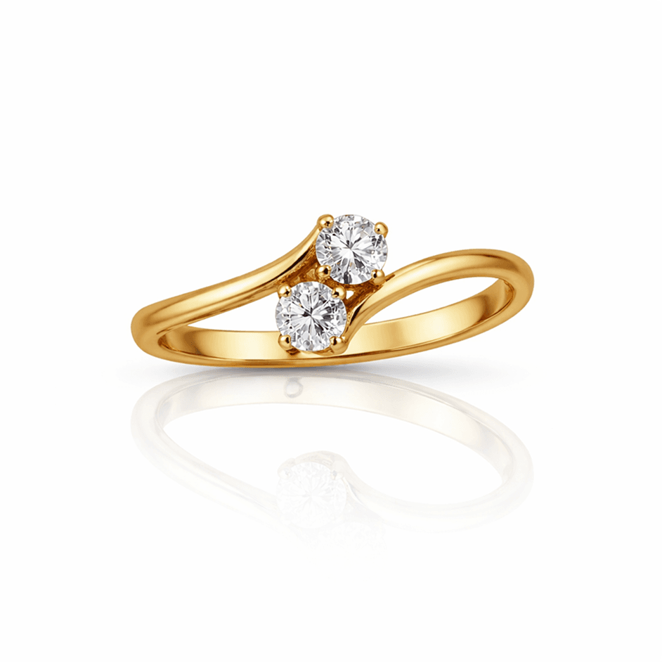 Elegant Two-Stone Diamond Bypass Ring - image 1