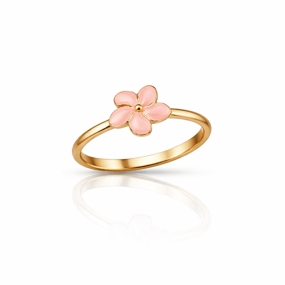 Blush Enamel Bloom Gold Ring - image 1
