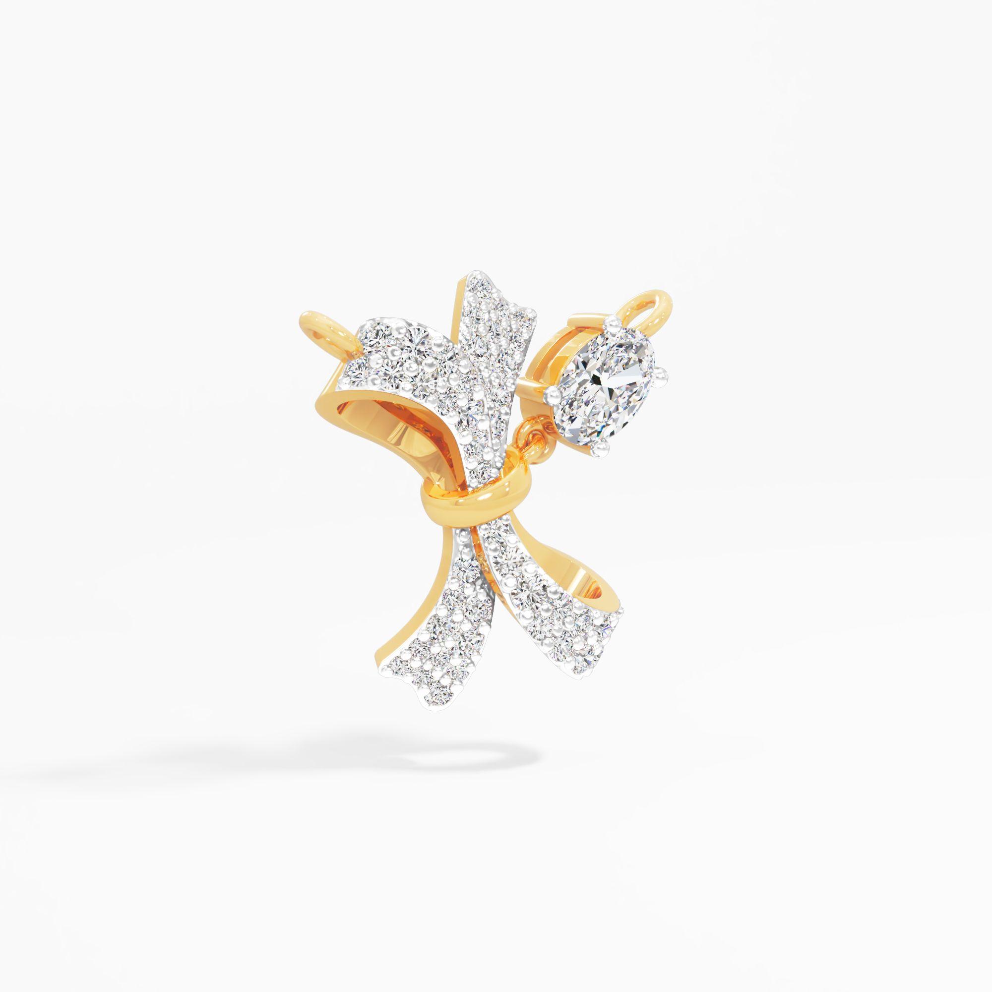Oval Knotted Diamond Pendant - image 4