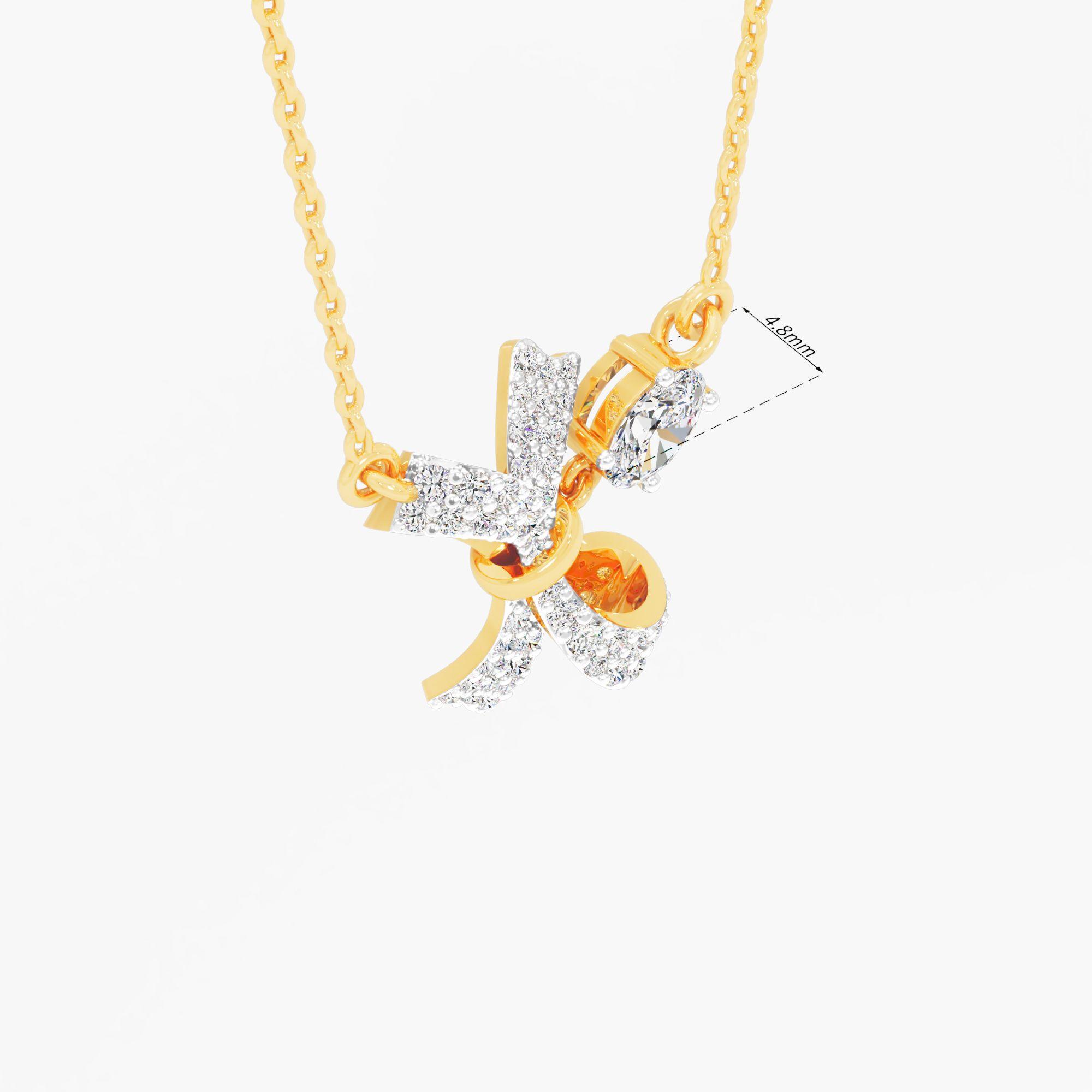Oval Knotted Diamond Pendant - image 1