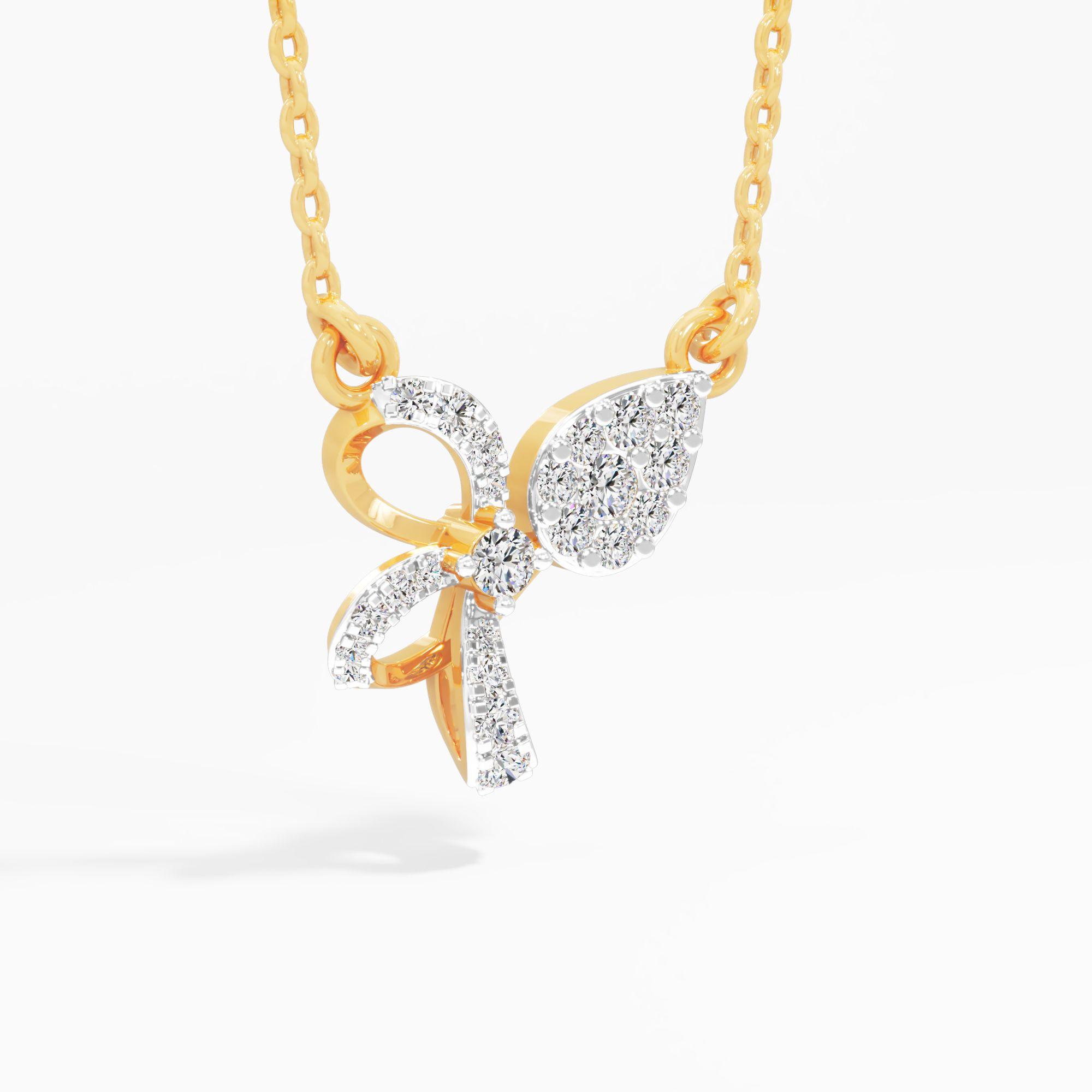Petal Knot Pear Diamond Pendant - image 3