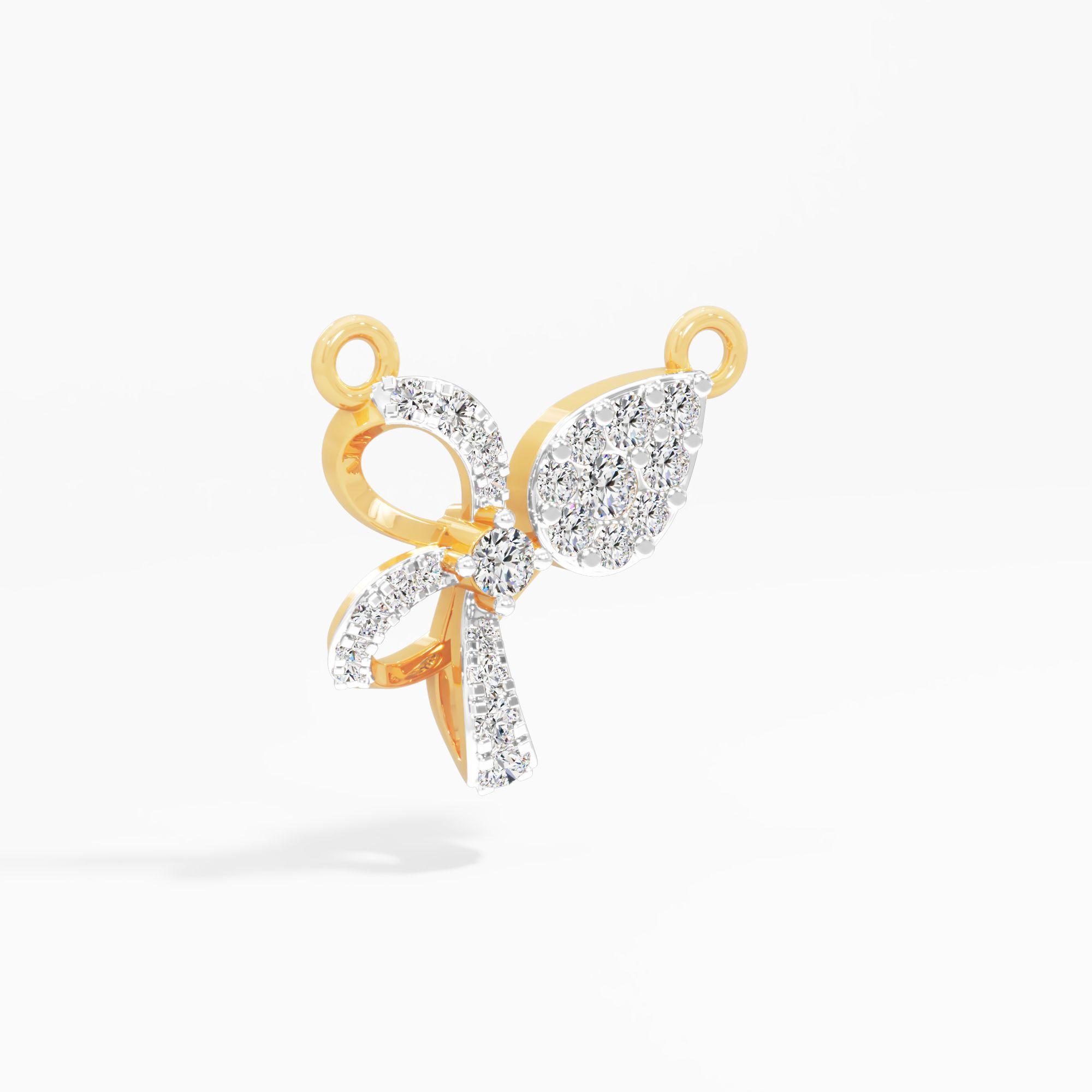 Petal Knot Pear Diamond Pendant - image 4