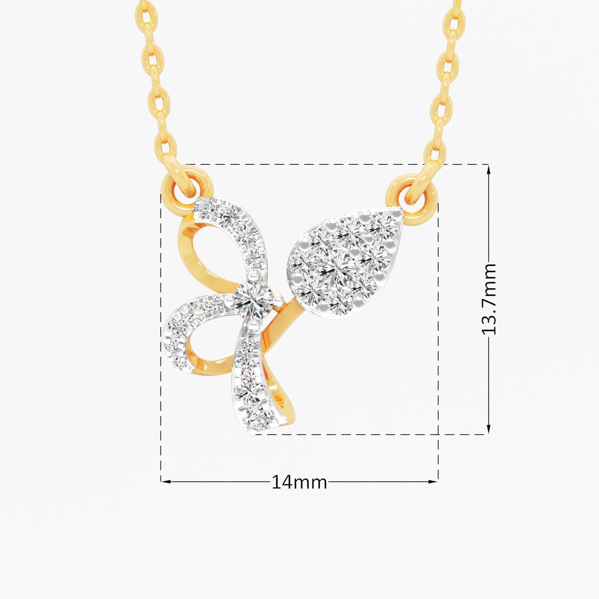 Petal Knot Pear Diamond Pendant - image 2