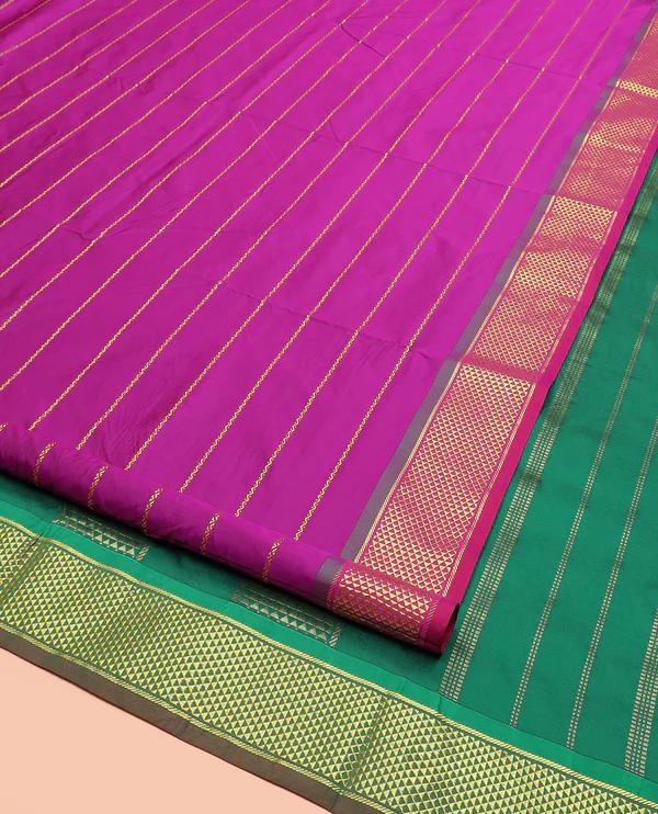 Rani Pink Ten-Yard Art Silk Saree - image 2
