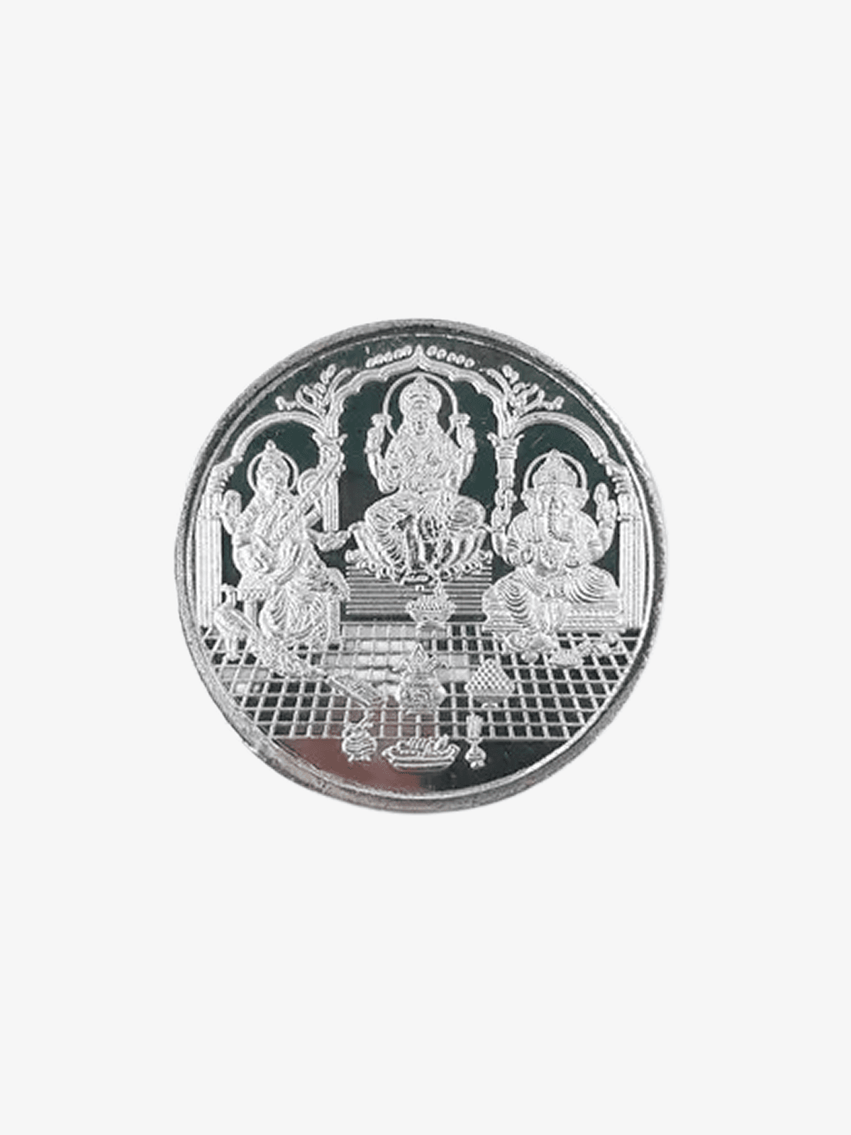 Trinity Silver Coin – Lakshmi, Saraswati & Ganesha - image 1
