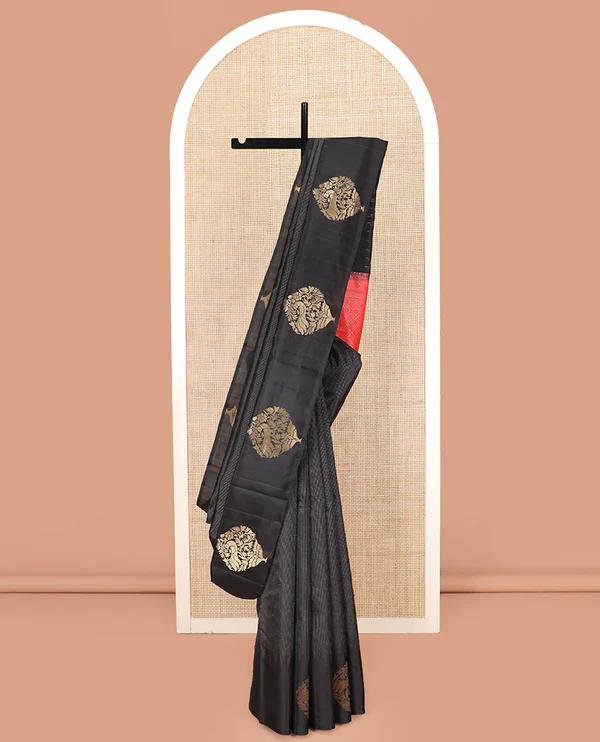 Black Kanchipuram Silk Saree - image 1