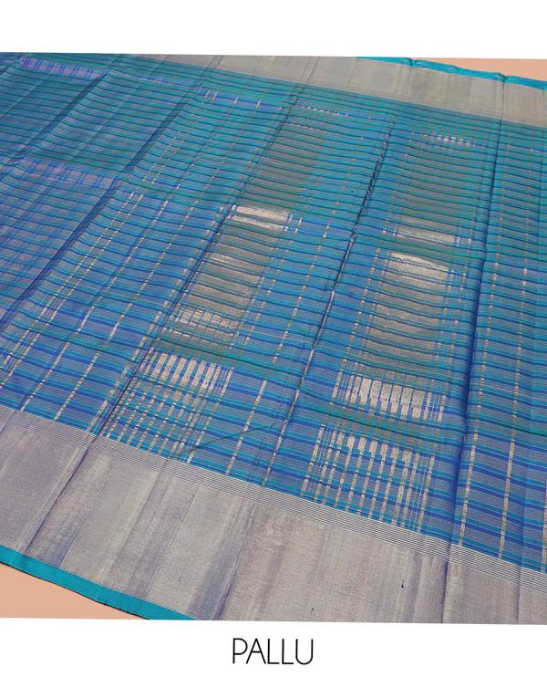 Blue Kanchipuram Silk Saree - image 4