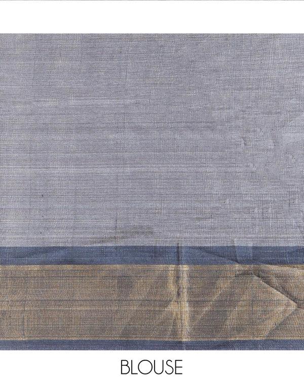 Pale Brown Tussar Silk Saree - image 5