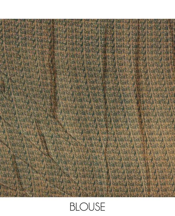 Green colorful polka dots printed satin crepe saree - image 4