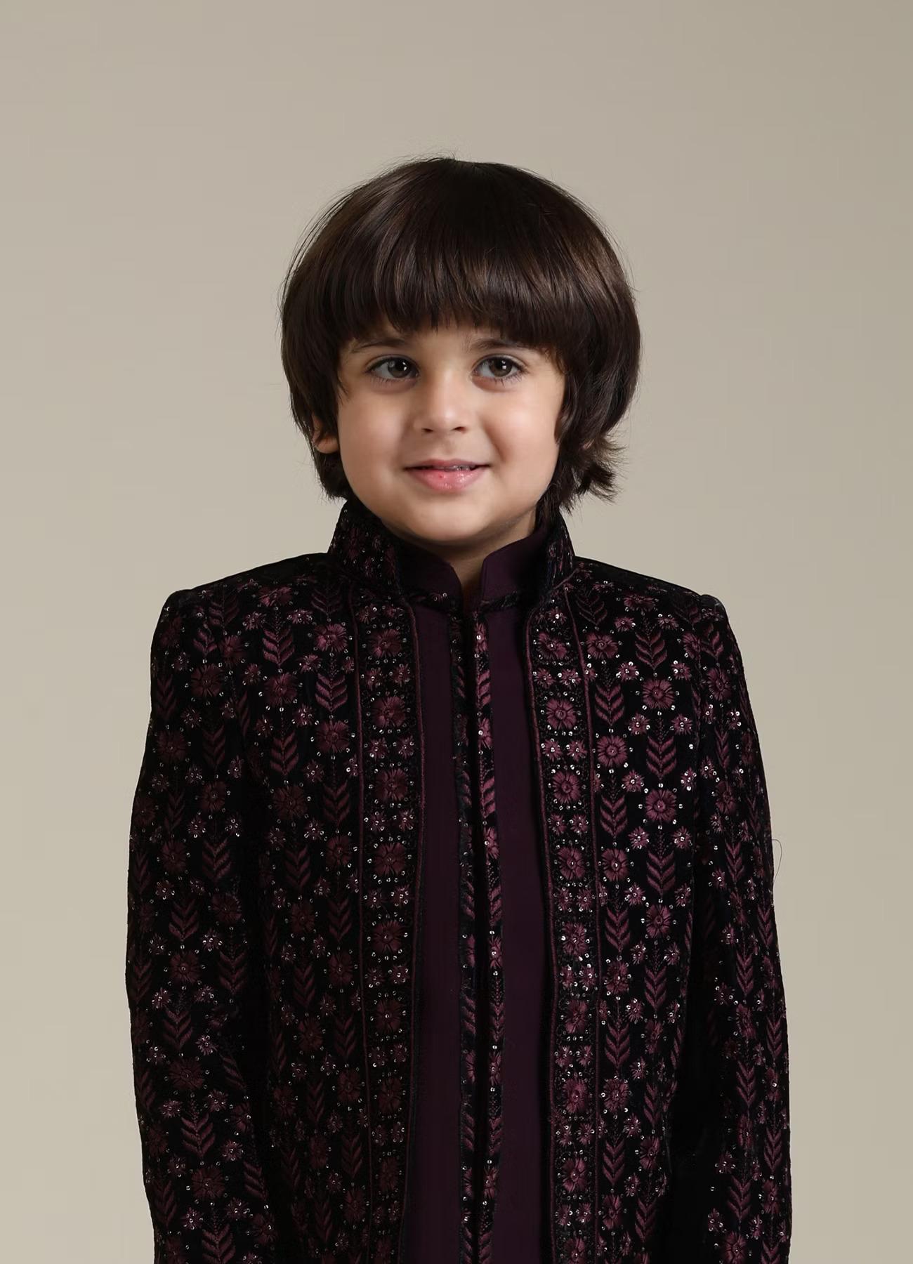 Wine Velvet Western Kurta - image 1