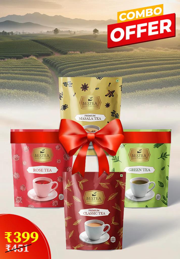 Assorted Tea Varieties Samplers: Premium Classic, Green, Rose, Premium Tea Masala - image 2