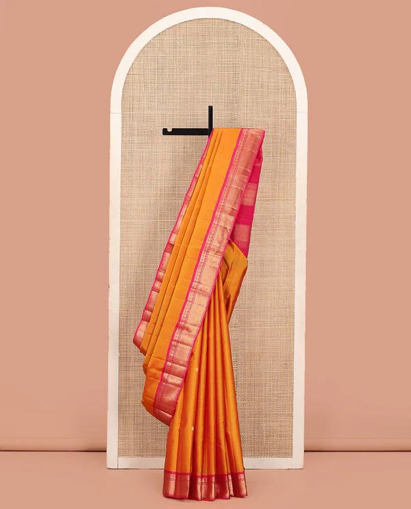 Orange Kanchipuram Silk Saree - image 1