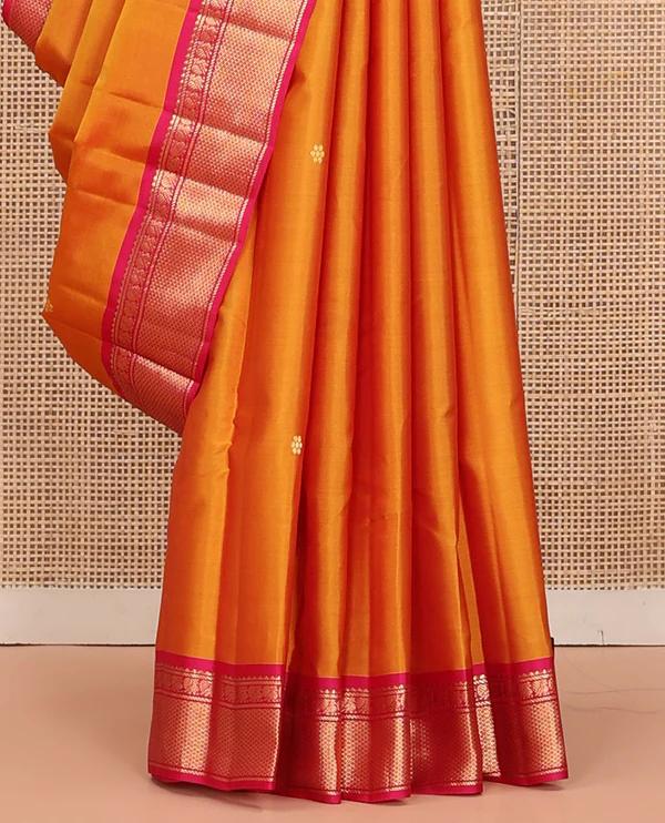 Orange Kanchipuram Silk Saree - image 3