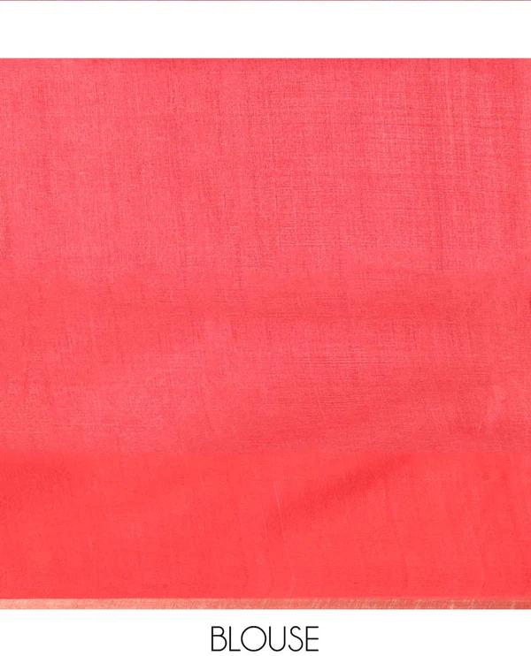 Borderless Red Tussar Silk Saree - image 4