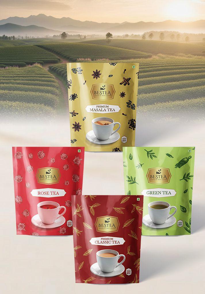 Assorted Tea Varieties Samplers: Premium Classic, Green, Rose, Premium Tea Masala - image 1