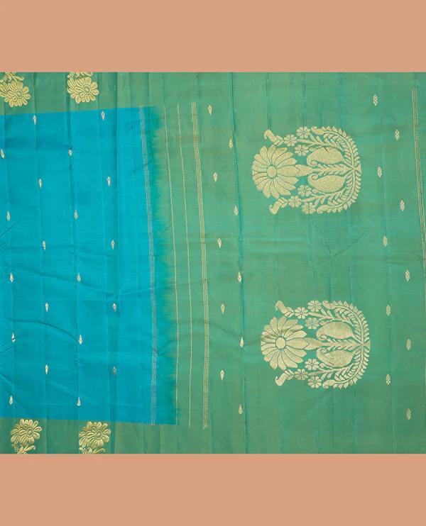 sky Blue Kanchipuram Silk Saree - image 4