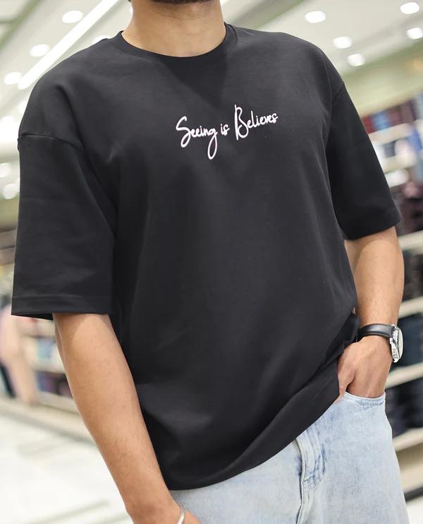 Black Glow in the Dark Cotton-Blended T-Sh - image 2