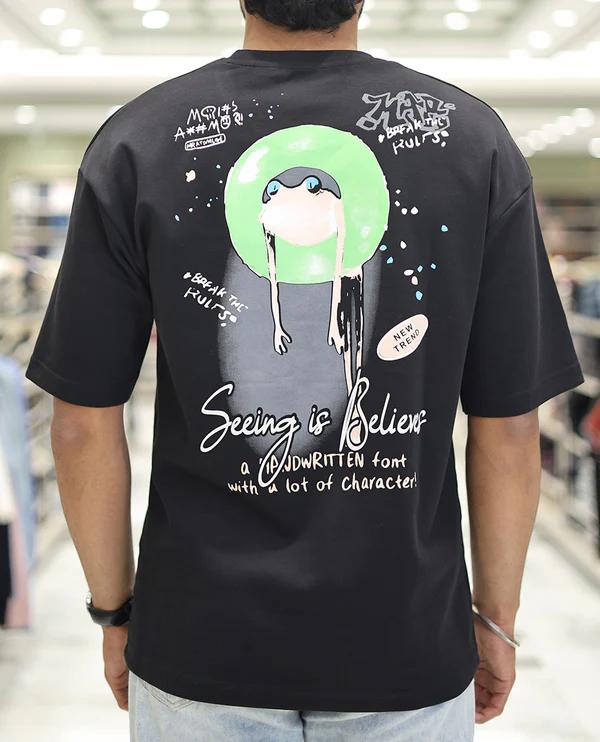 Black Glow in the Dark Cotton-Blended T-Sh - image 3