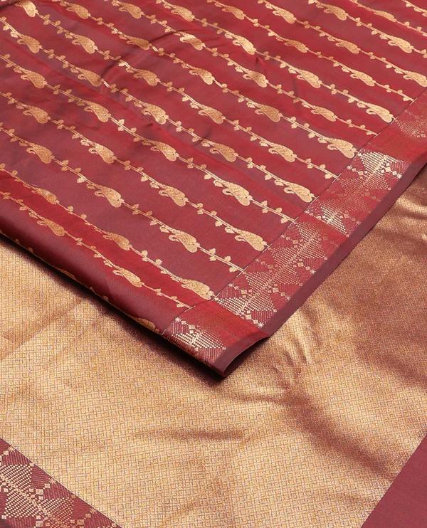 Maroon zari design Vasundhara Lite Silk Mix Saree - image 2