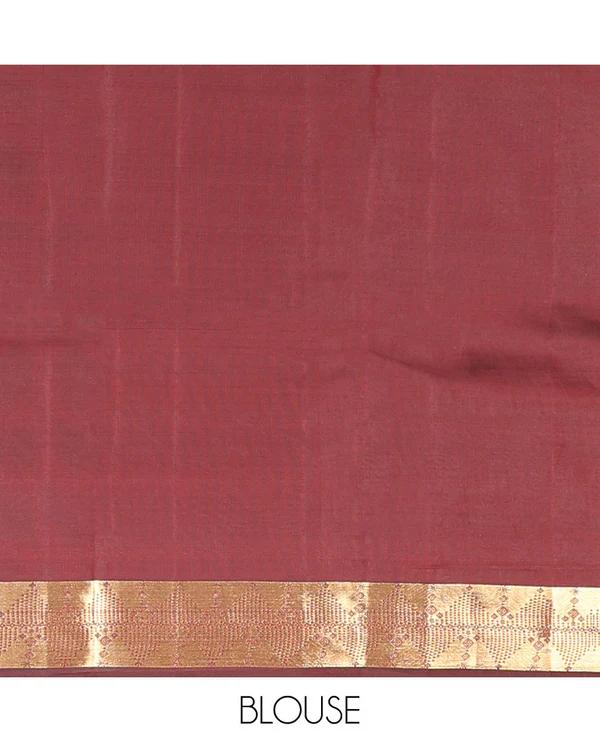 Maroon zari design Vasundhara Lite Silk Mix Saree - image 4