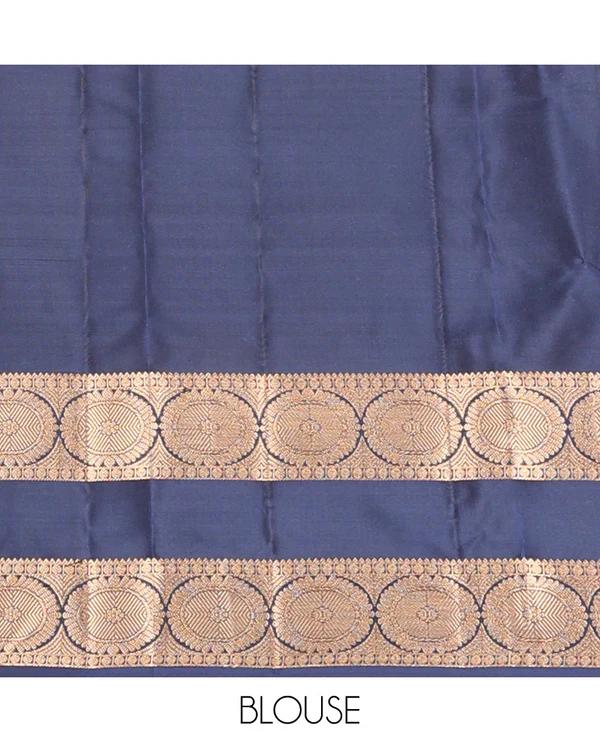 Blue zari buttas Vasundhara silk mix saree - image 4
