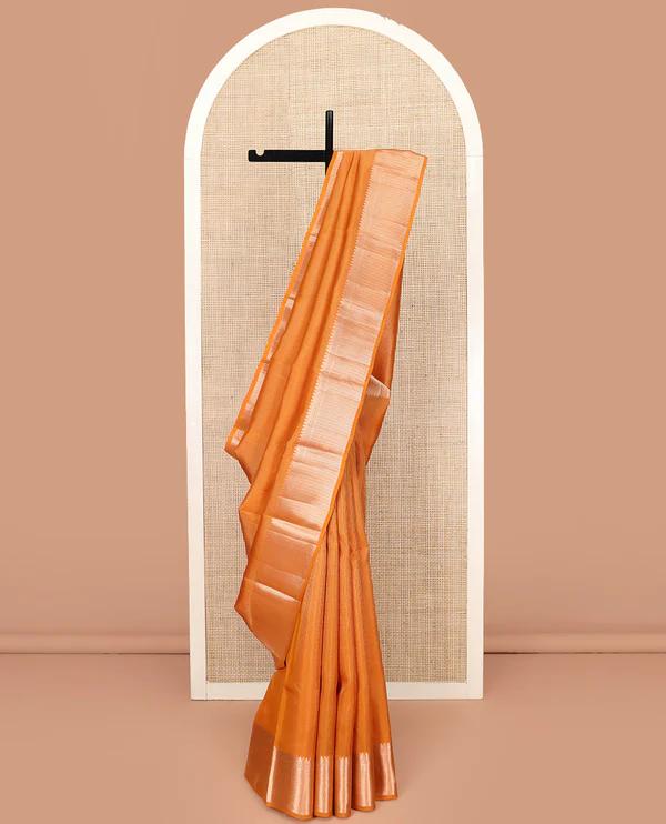 Orange Vasundhara Lite Silk Mix Saree - image 1
