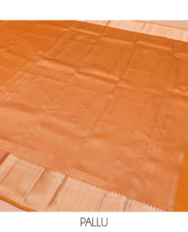 Orange Vasundhara Lite Silk Mix Saree - image 4