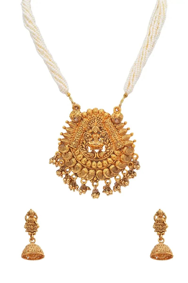 Pearls Lakshmi Design Necklace Set for Women - image 2