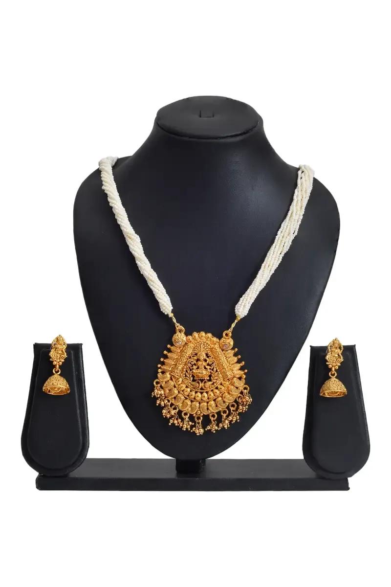 Pearls Lakshmi Design Necklace Set for Women - image 1