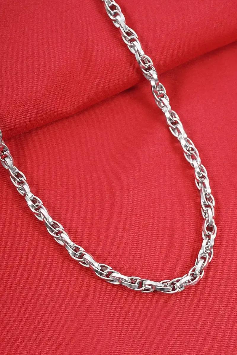 Silver Plated Bold Curb Chain for Men - image 4