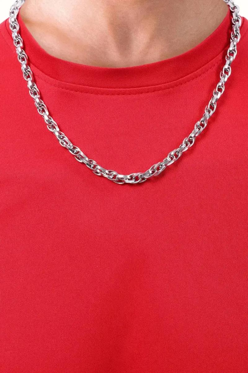 Silver Plated Bold Curb Chain for Men - image 1