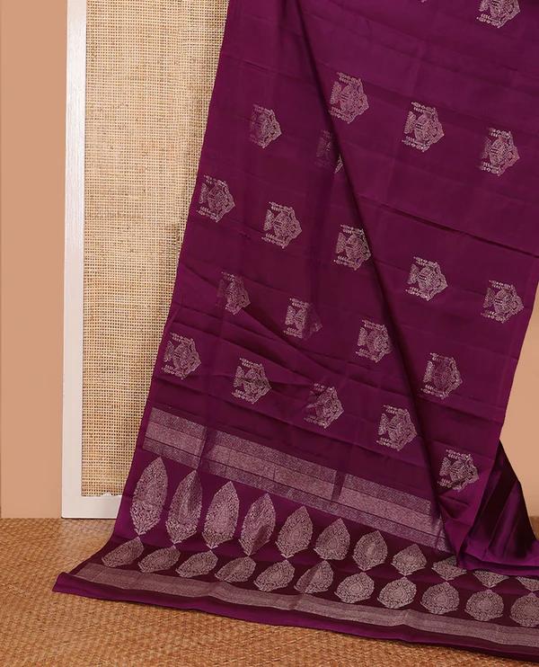 Borderless Purple Mayuri Soft Silk Saree - image 5