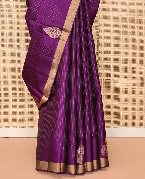 Purple Mayuri Soft Silk Saree - image 4