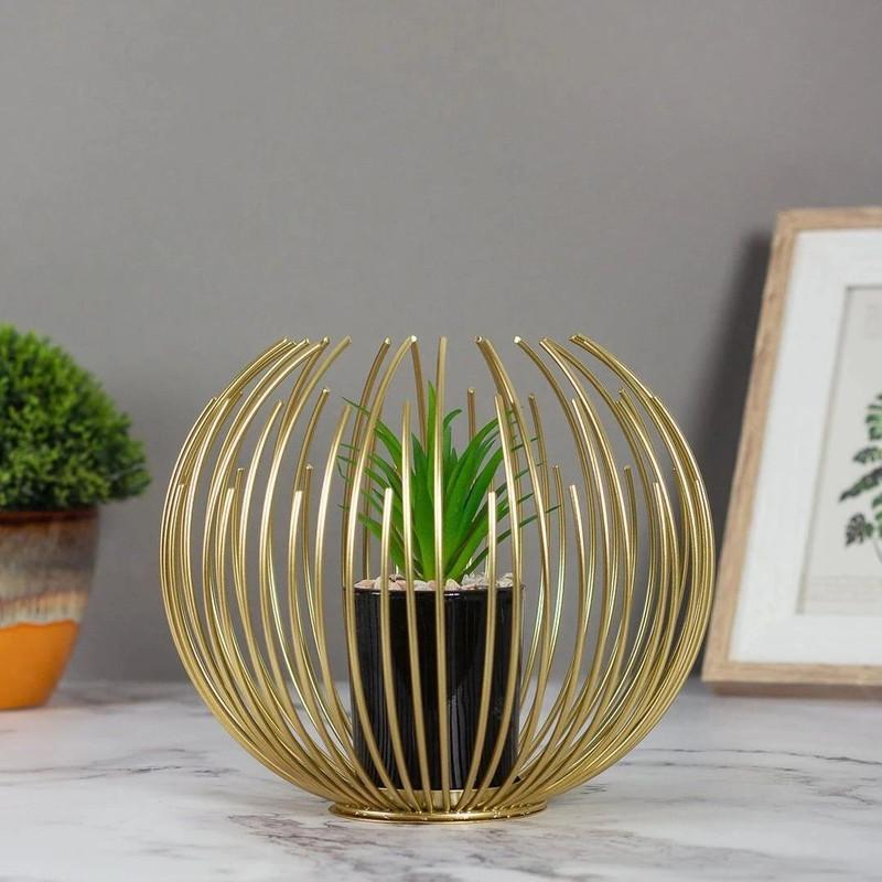 GoldBloom Artificial Plant with Pot (17.78 cm. Gold) - image 1