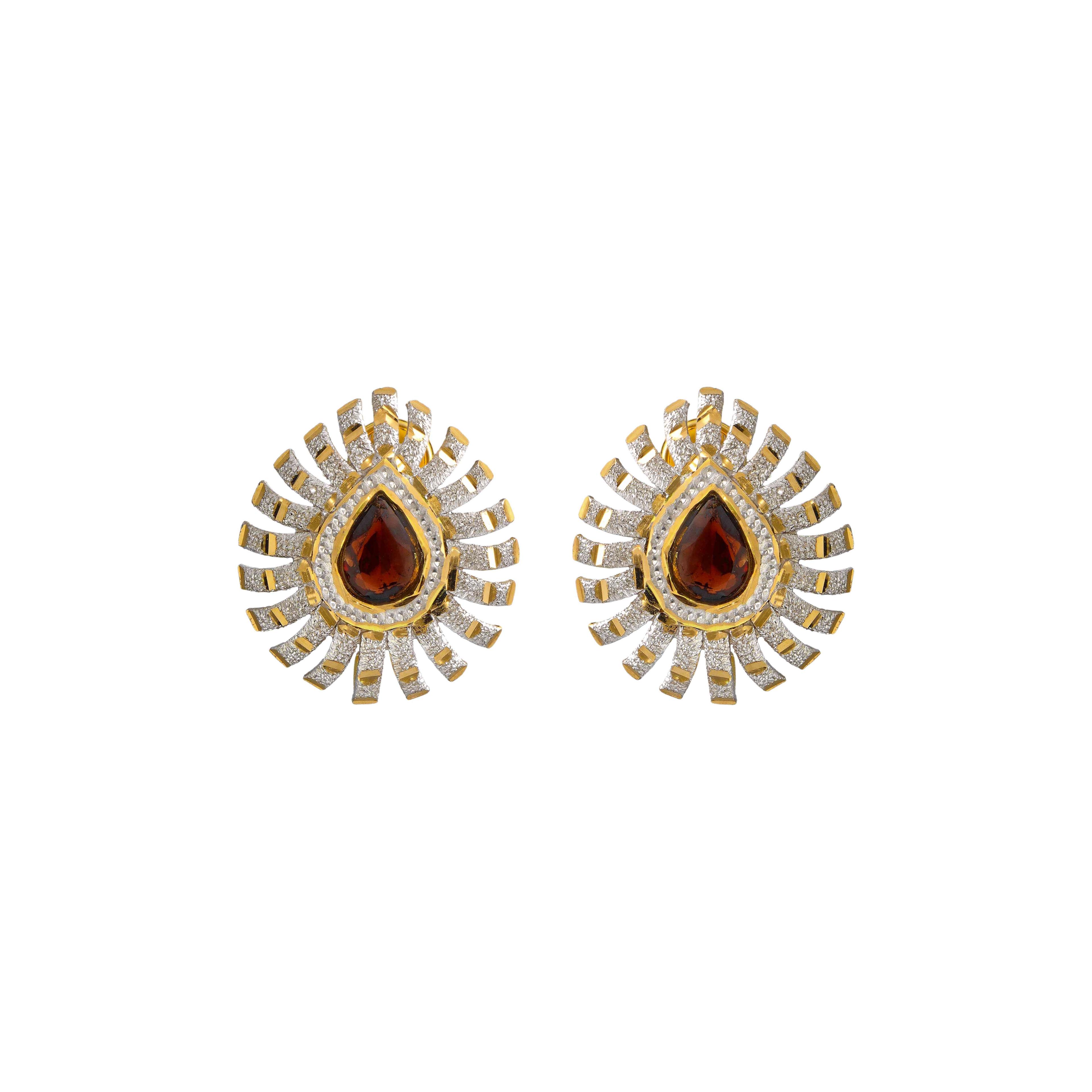 Red Stone Gold Studs - image 1