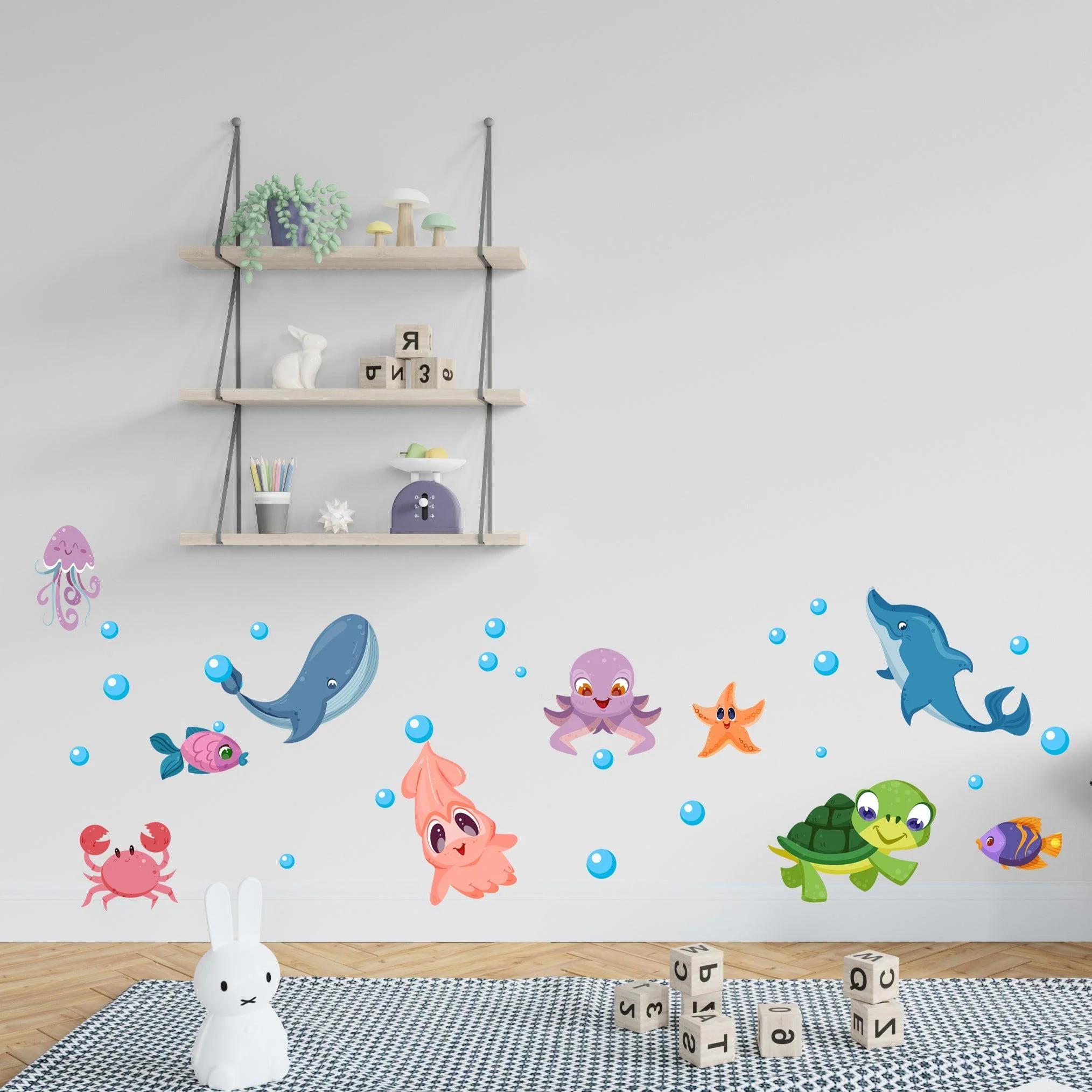 Cute Aquarium Animals Wall Stickers 150*60Cm - image 4