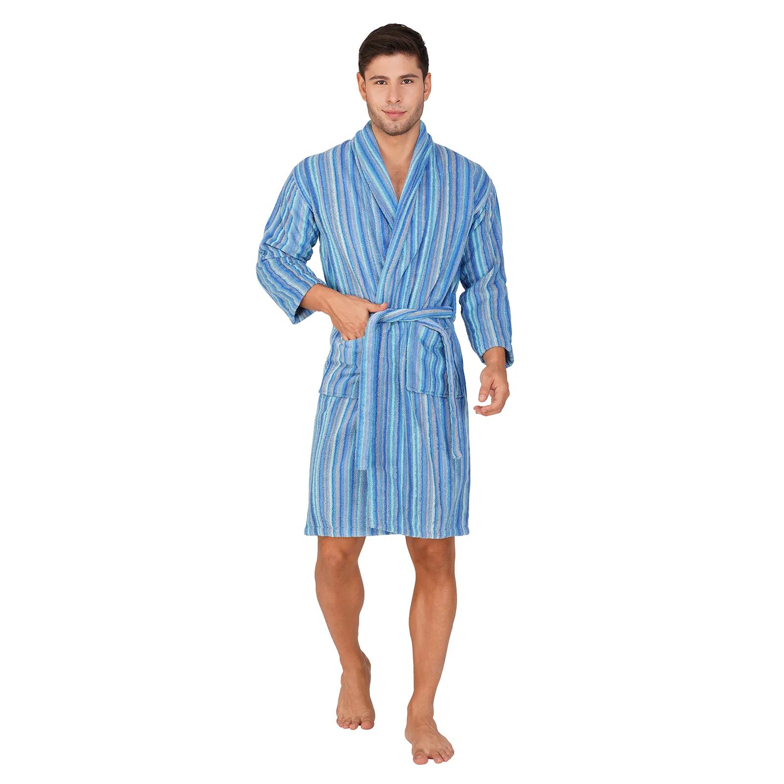Pinstripe Men 450 GSM Cotton Bathrobe - image 1