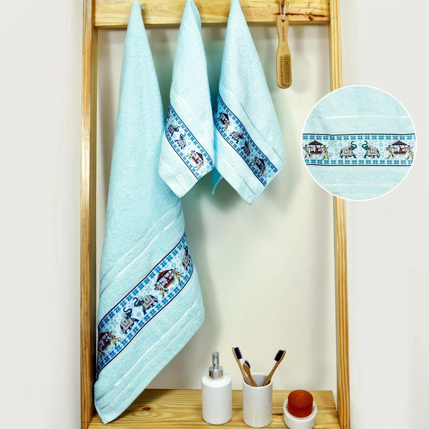 Royal Designed Rajvanshi 440 GSM Cotton Bath Towels ,Set of 3 (1 Bath & 2 Hand Towels) - image 4
